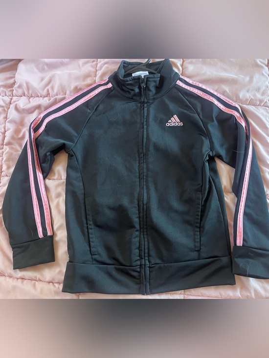 adidas Other - adidas Black Jacket with Pink Stripe Detail